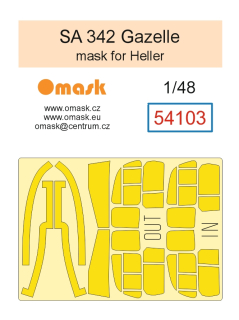 54103 1/48 SA 342 Gazelle mask (for Heller)