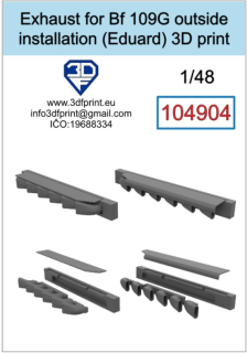 104904 1/48 exhaust for Bf 109G (Eduard) outside installation