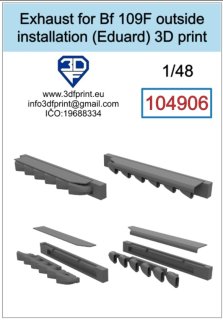 104906 1/48 exhaust for Bf 109F (Eduard) outside installation