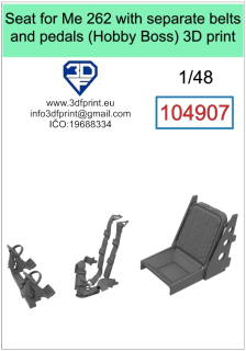 104907 1/48 Seat for Me 262 with separate belts and pedals (Hobby Boss)