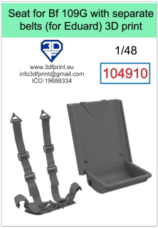 104910 1/48 Seat for Bf 109G with separate belts (Eduard)
