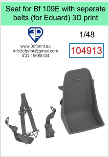 104913 1/48 Seat for Bf 109E (Eduard) with separate belts