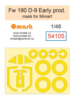 54105 1/48 Fw 190 D-9 Early Production mask (for Miniart)