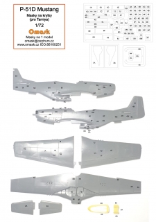 17005 1/72 P-51D masks for panels (for Tamiya)