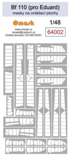 64002 1/48 Bf 110 masks for control surfaces (for Eduard)