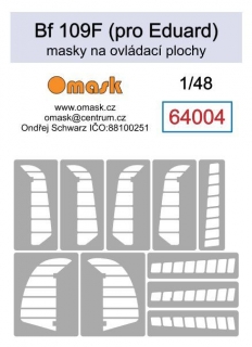 64004 1/48 Bf 109F masks for control surfaces (for Eduard)