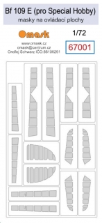 67001 1/72 Bf 109 E masks for control surfaces (for SH)