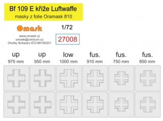 27008 1/72 Bf 109 E kříže Luftwaffe