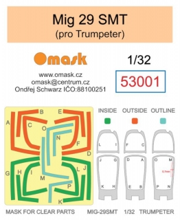 53001 1/32 Mig-29 SMT canopy mask (Trumpeter)