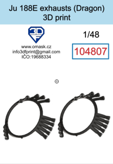104807 1/48 Ju 188E exhaust (Dragon) 3D print