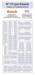 67002 1/72 Bf 110 masks for control surfaces (for Eduard)