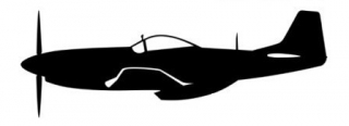 sticker P-51D Mustang (15cm black)