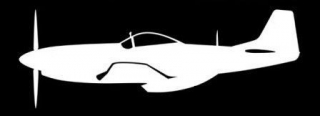 sticker P-51D Mustang (15cm white)