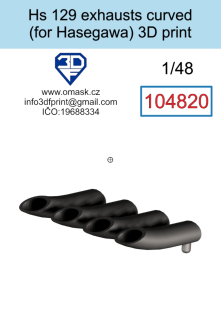 104820 1/48  Hs 129 Exhausts curved (for Hasegawa/Hobby 2000) 3D print