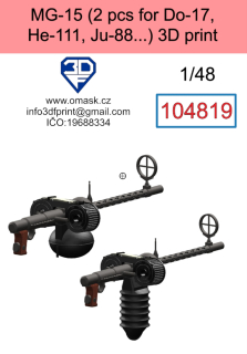 104819 1/48 MG-15 (2 pcs for Do-17, He-111, Ju-88...) 3D print
