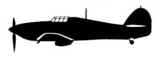 sticker Hawker Hurricane (15cm black)