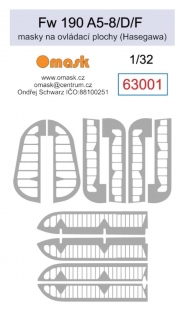 63001 1/32 Fw 190 A5-8 / D / F masks for control surfaces (for Hasegawa)