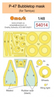 54014 1/48 P-47 Bubbletop mask (for Tamiya)