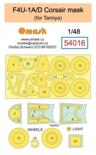 54016 1/48 F4U-1A/D Corsair mask (for Tamiya)