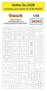 34043 1/48 Gotha Go 242B (crosses and codes for ICM 48225)