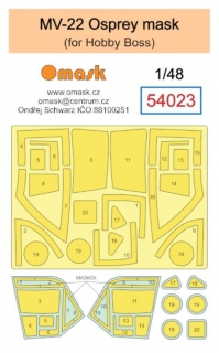 54023 1/48 MV-22 Osprey mask (for Hobby Boss)