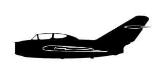 sticker Mig-15 UTI (15cm black)