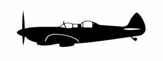 sticker Spitfire double seater (15cm black)