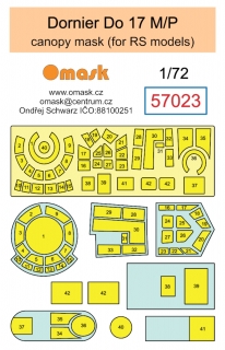 57023 1/72 Dornier Do 17 M/P mask (for RS models)