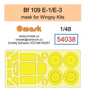54038 1/48 Bf 109 E-1 / E-3 mask (for Wingsy Kits)