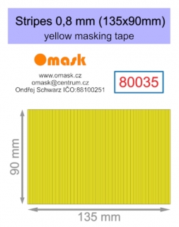 80035 Stripes 0,8 mm (135x90mm) yellow masking tape