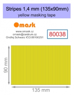 80038 Stripes 1,4 mm (135x90mm) yellow masking tape
