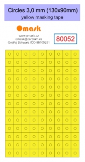 80052 Circles 3,0 mm (130x90mm) yellow masking tape