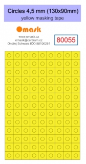80055 Circles 4,5 mm (130x90mm) yellow masking tape