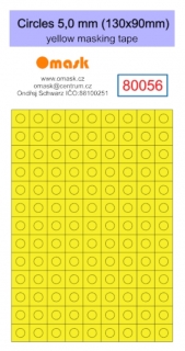 80056 Circles 5,0 mm (130x90mm) yellow masking tape