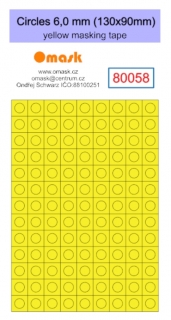 80058 Circles 6,0 mm (130x90mm) yellow masking tape