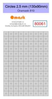 80061 Circles 2,5 mm (130x90mm) Oramask foil