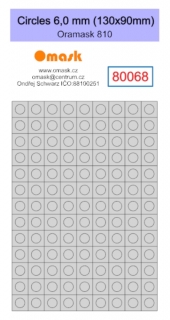 80068 Circles 6,0 mm (130x90mm) Oramask foil
