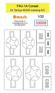 33009 1/32 F4U-1A Corsair mask (for Tamiya 60325 marking A/C)