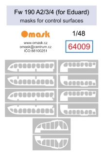 64009 1/48 Bf Fw 190 A2/3/4 masks for control surfaces (for Eduard)