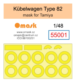 55001 1/48 Kübelwagen Type 82 mask (for Tamiya)