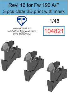 104821 1/48  Revi 16 for Fw 190 A/F clear 3D print (3 pcs)