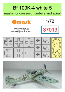37013 1/72 Bf 109K-4 white 5 (masks for crosses, numbers and spiral)