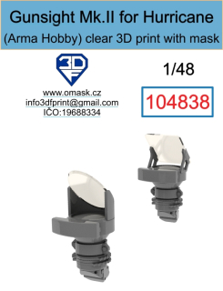 104838 1/48 Gunsight Mk.II for Hurricane clear 3D print (for Arma Hobby)
