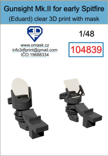 104839 1/48 Gunsight Mk.II for early Spitfire clear 3D print (for Eduard)