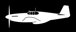 sticker P-51B Mustang (15cm white)