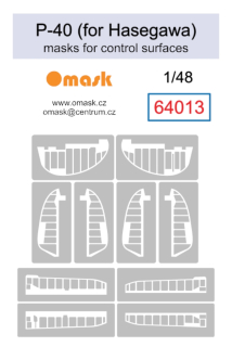 64013 1/48 P-40 masks for control surfaces (for Hasegawa)