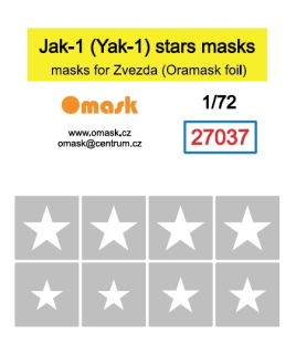 27037 1/72 Jak-1 (Yak-1) star masks (for Zvezda)