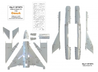 17003 1/72 Mig-21MF/MFN masks for panels (for Eduard)